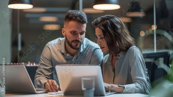 Obraz two colleagues working together