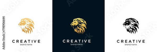 Obraz lion head design logo vector
