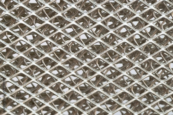 Fototapeta Macro view of a double layered protective grid