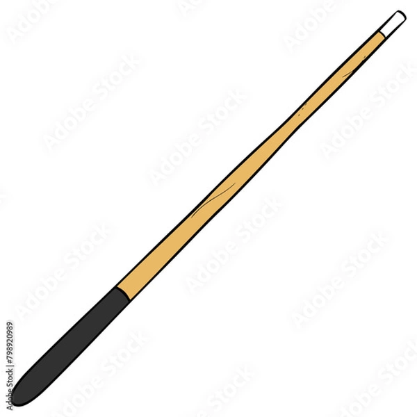 Obraz pool cue illustration hand drawn isolated vector	
