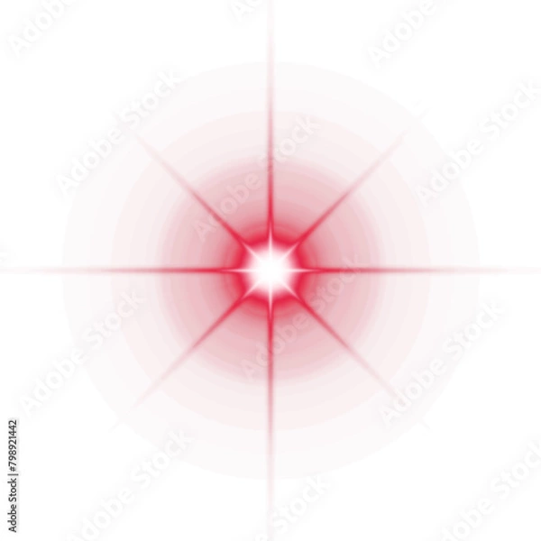 Fototapeta red cross lens flare