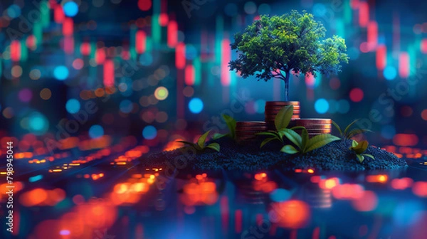 Fototapeta christmas tree lights