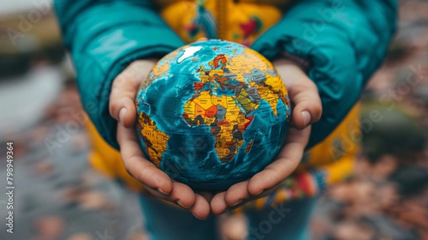 Fototapeta A person engages in cross-cultural collaboration and global initiatives, inspired by their ambition to make a positive impact on a global scale and effect change in diverse communities