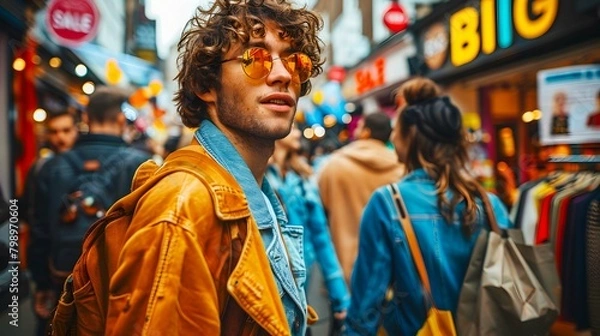 Fototapeta Man enjoying shopping