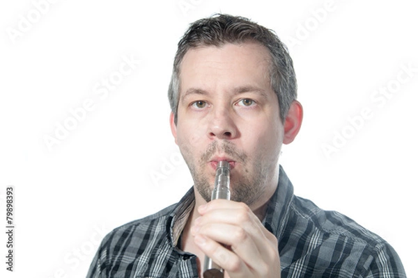 Obraz Man smoking ecigarette
