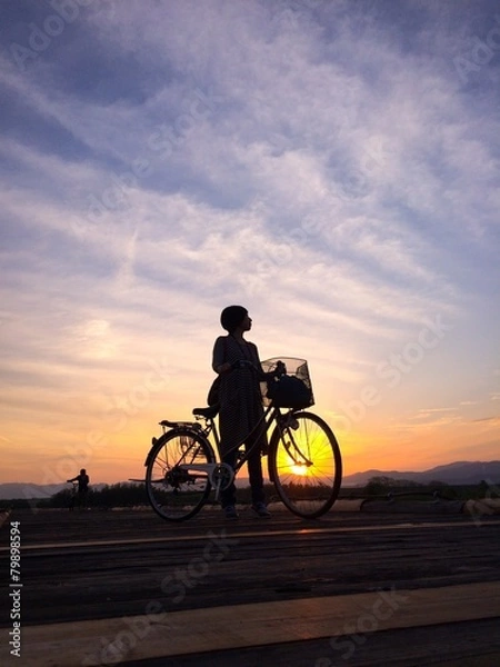 Fototapeta 自転車silhouette