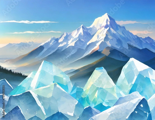 Fototapeta Illustration of ice and iceberg