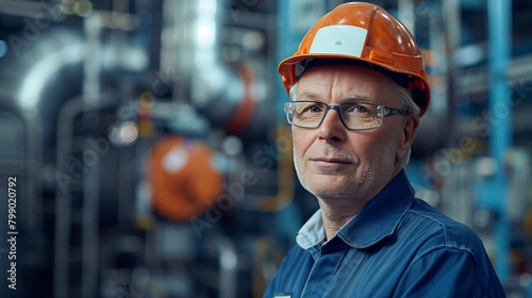 Fototapeta maintenance engineer working inside factory unit