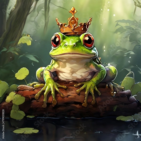 Obraz a frog wearing a crown