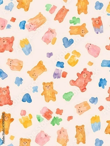 Obraz watercolor bear wallpaper background