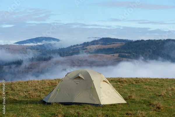 Obraz Tourist tent in the mountains