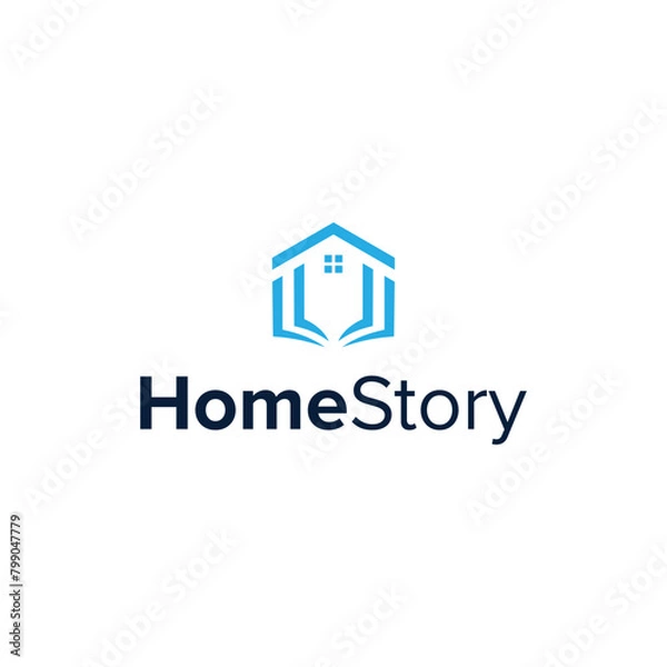 Obraz home story simple sleek creative geometric modern logo design vector