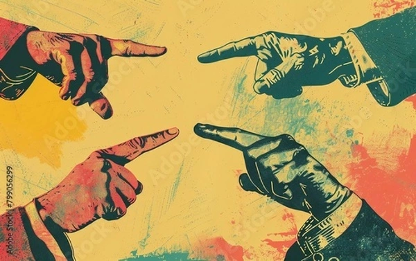 Obraz illustration of hands pointing