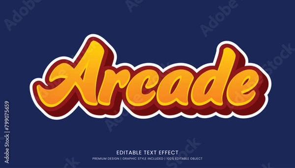 Fototapeta arcade text effect template editable design for business logo and brand