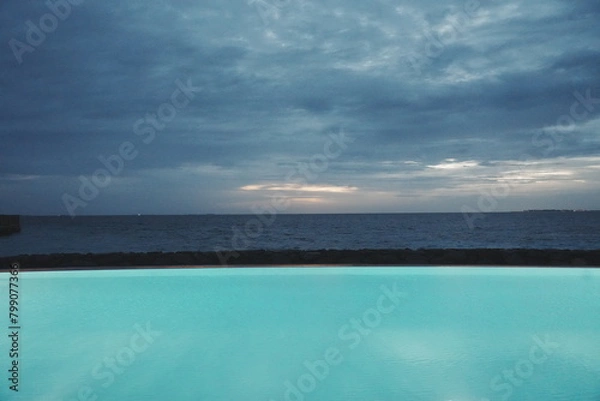 Obraz swimming pool at night