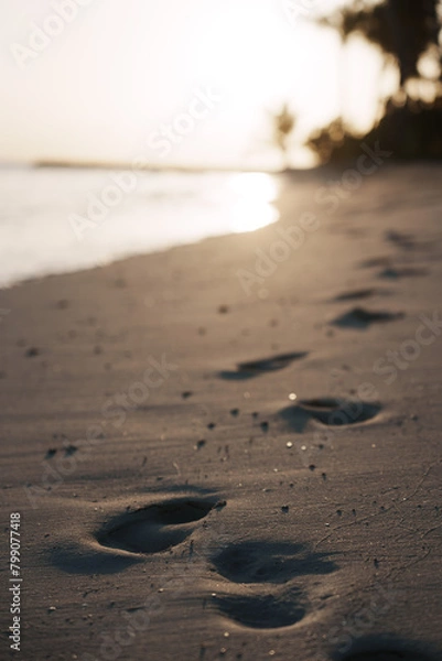 Obraz footprints on the beach