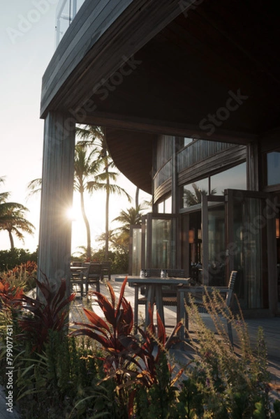 Obraz sunset in the garden