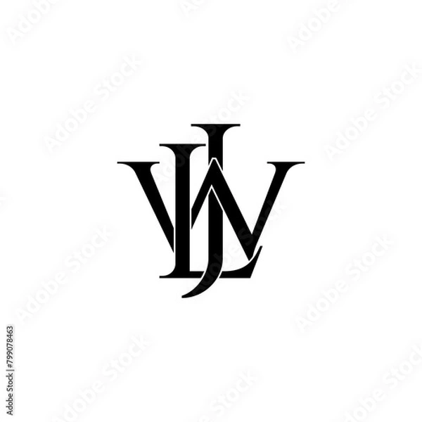 Obraz ljw lettering initial monogram logo design