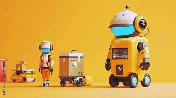 Obraz  cute yellow robot