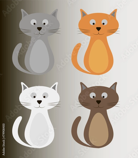 Obraz Colour cat set