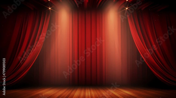 Obraz red stage curtain