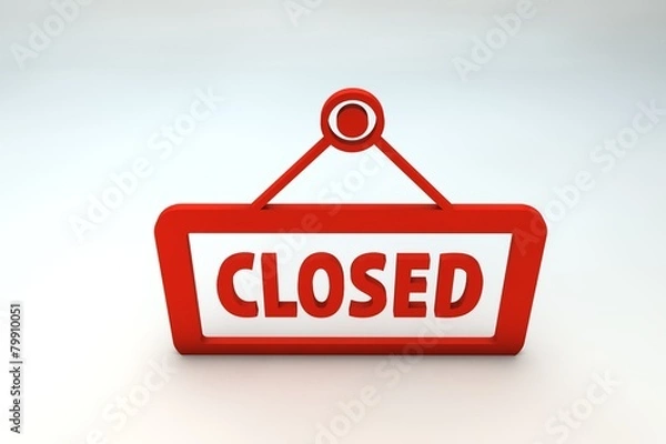 Obraz The sign “closed" 3d