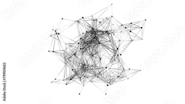 Fototapeta artificial intelligence neural network 3d representation. Can be used to represent deep learning, topology information clusters or generative pre-training transformer network