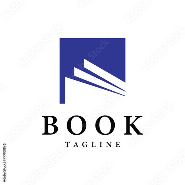 Obraz Simple modern paper book logo Vector Design Template