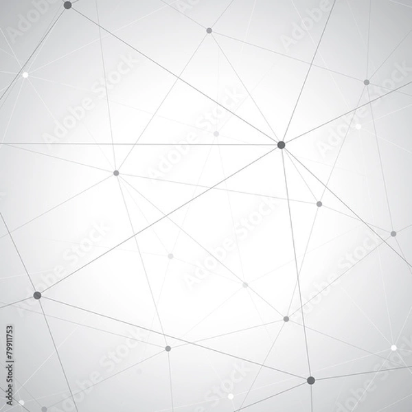 Fototapeta Geometric gray background. Molecule and communication background