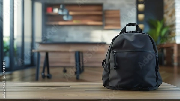 Fototapeta Backpack on a Dreamy Blurred Background, Signifying the Return to School