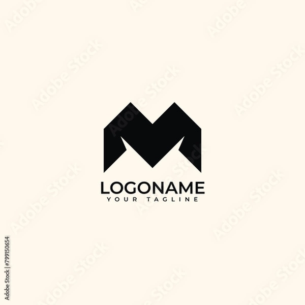 Fototapeta initial modern letter m logo design vector template