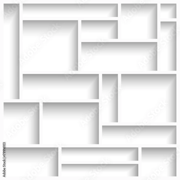 Obraz Empty white modern shelves