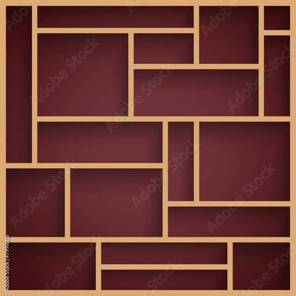 Obraz Empty wooden modern shelves