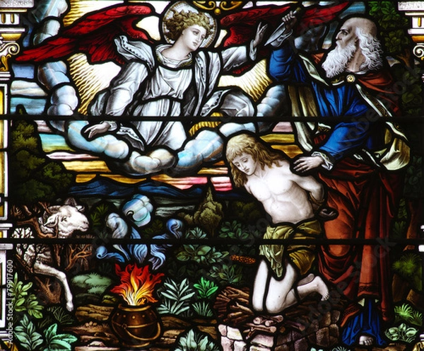 Obraz Abraham and Isaac in stained glass