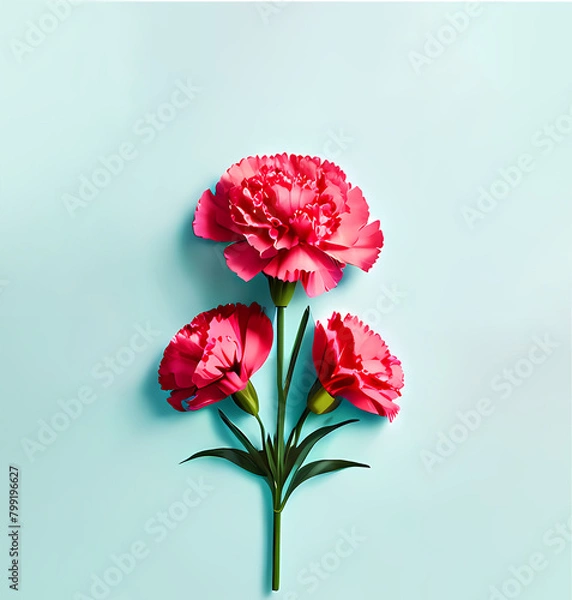 Obraz Mother's Day Carnation Flower 2D Illustration, background picture
