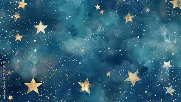 Fototapeta a wonderful image among distant stars, AI generated watercolor image