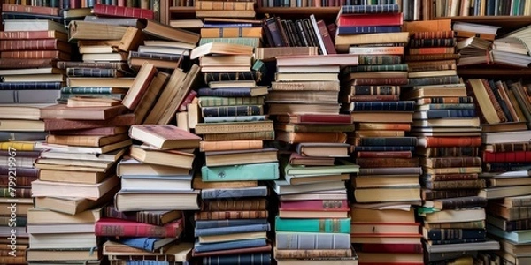 Fototapeta Towering Stack of Books