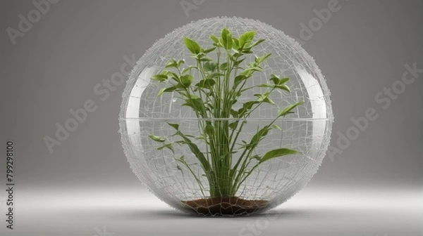 Obraz A plant under a round dome