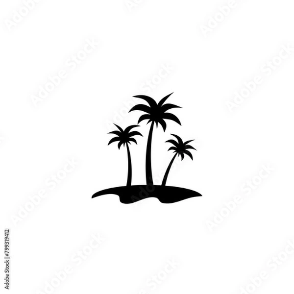 Fototapeta Palm tree icon isolated on white background