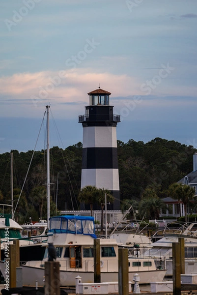 Obraz lighthouse in the marina