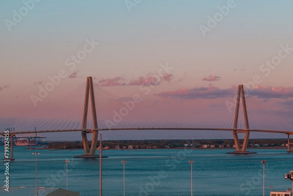Obraz Arthur Ravenel Jr. Bridge at sunset