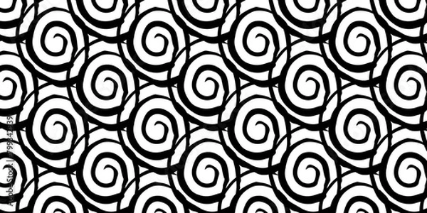 Obraz black and white seamless pattern