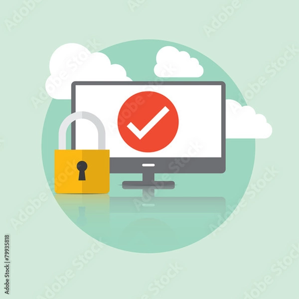 Obraz Security and Cloud Technology Concept.