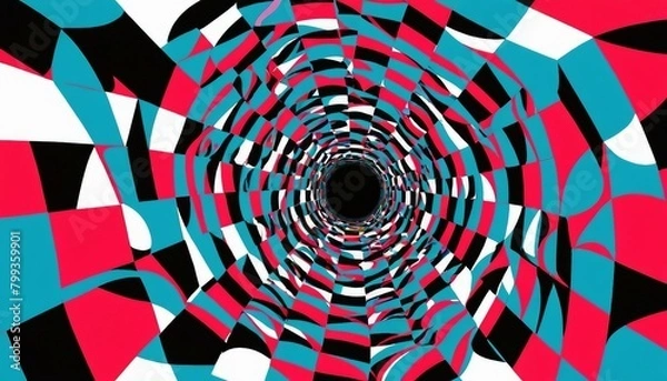 Obraz Op Art Illusions: Background with Geometric Patterns and Optical Tricks