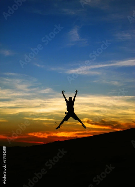 Fototapeta Jumping on sunset