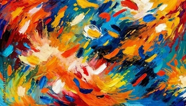 Obraz Vivid Post-Impressionism: Background with Bold Colors and Distinctive Brushstrokes
