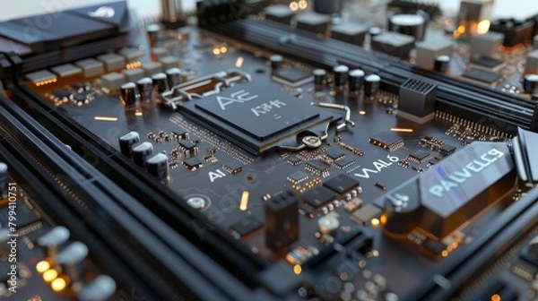 Fototapeta Powerful AI Chipsets Unveiling CuttingEdge Hardware for SEO Analytics and AI Algorithms