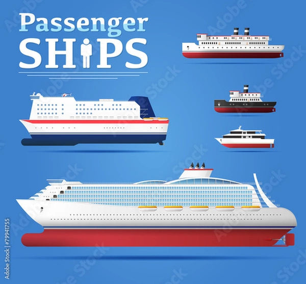 Obraz Passenger Ships Set