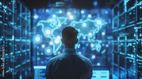 Fototapeta Uncovering SEO Gold Network Auditor Explores Digital Landscape for Optimization Opportunities