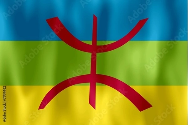 Obraz flaga berberyjska flaga kabyle